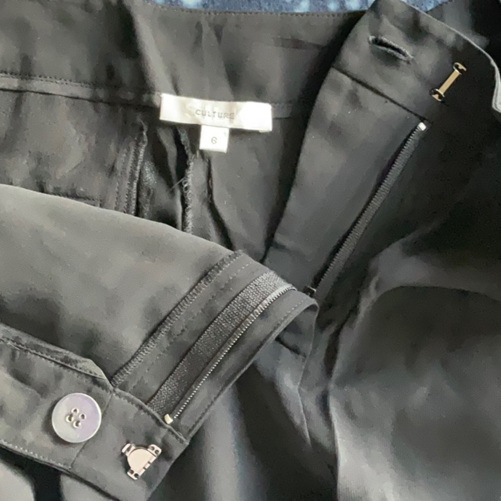 CULTURE Black Silk Pantsuit in Size L (Jacket/Top) & 6 (Pants), Preowned - Picture 16 of 16